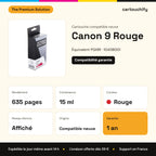 Canon 9 Cartouche Red compatible équivalent à PGI9R, 1040B001 : caractéristiques