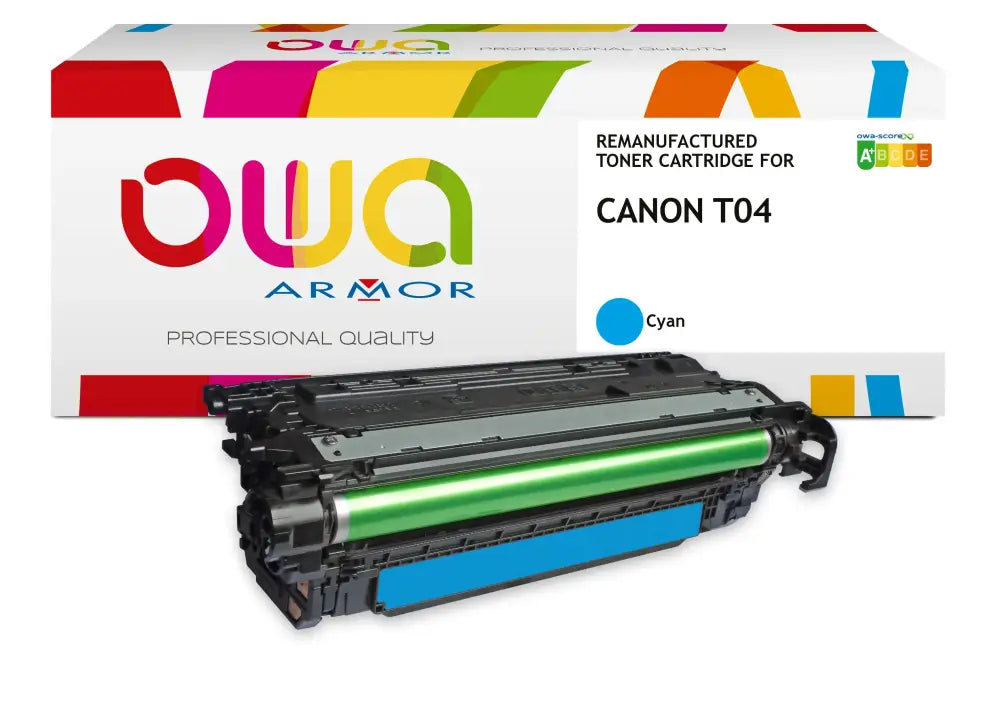 CANON T04C - Cartouche laser compatible - Cyan - Toner remanufacturé OWA