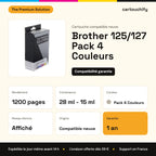 Brother 125/127 Cartouche Pack 4 Couleurs compatible (4 cartouches) équivalent à LC125, 127 : caractéristiques