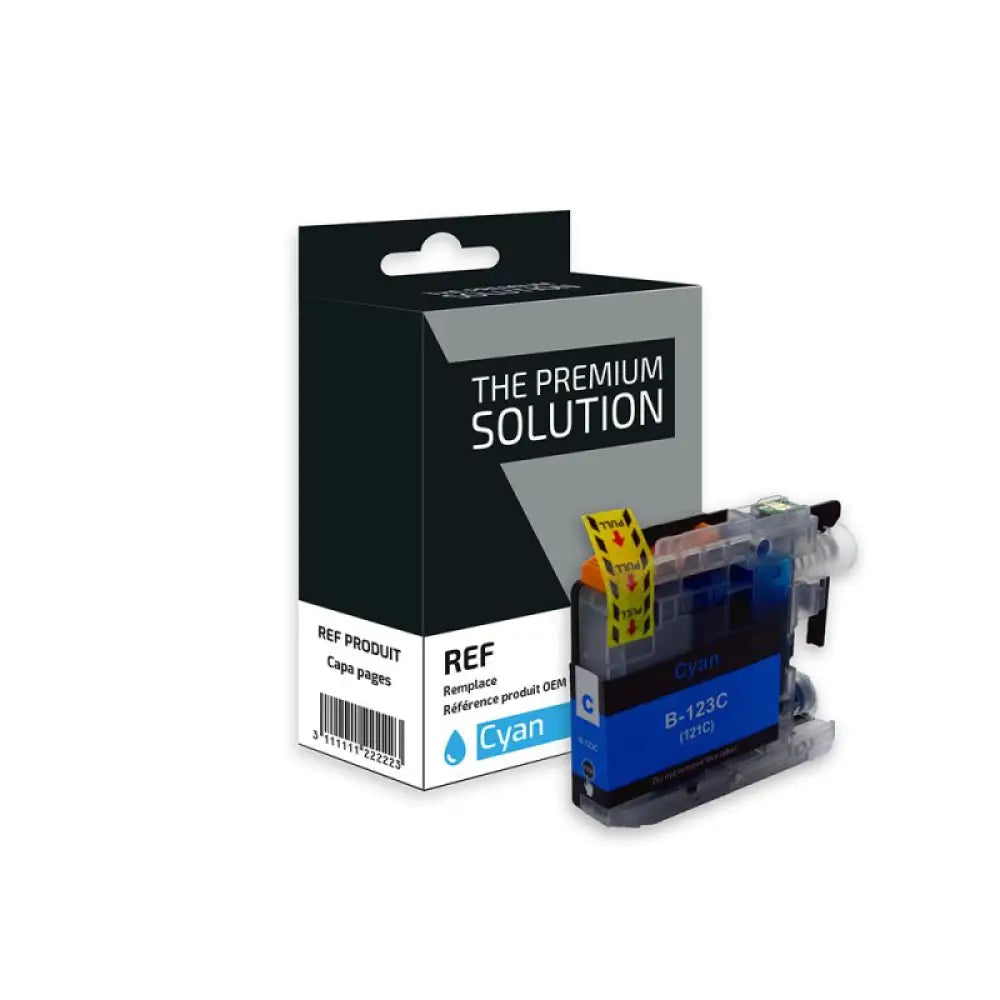 Cartouche Brother LC121/LC123 Cyan compatible - Jet d’encre The Premium Solution