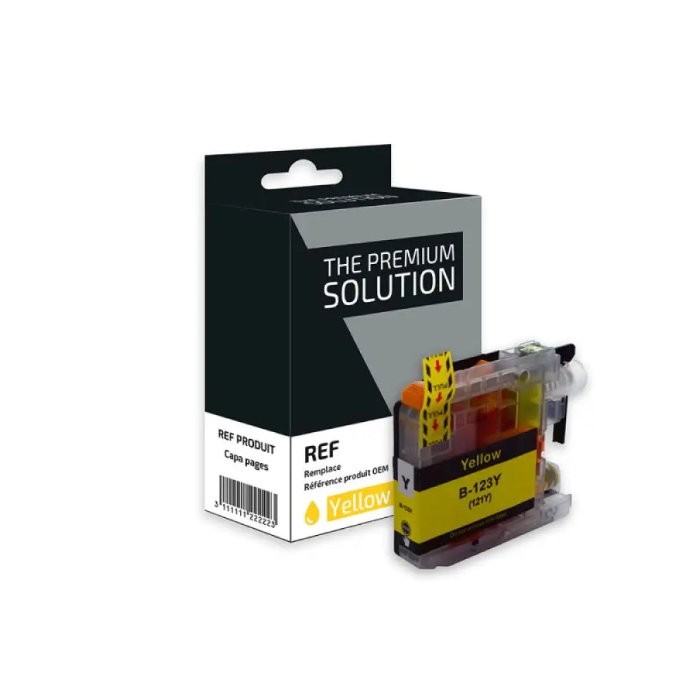 Cartouche compatible Brother LC121/LC123 Jaune - Jet d’encre The Premium Solution