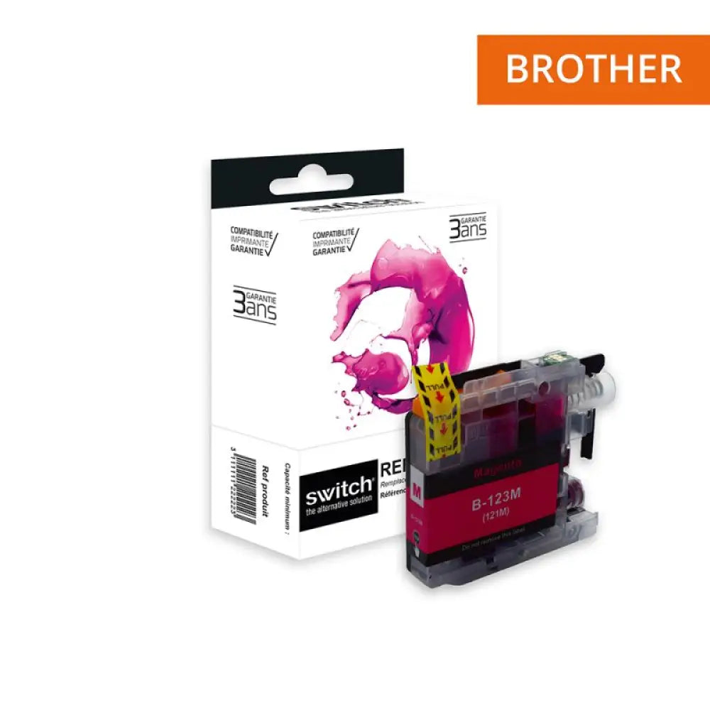 Cartouche compatible Brother LC121/LC123 Magenta - Jet d’encre Switch