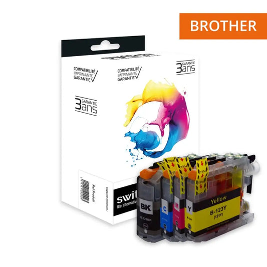 Cartouche compatible Brother LC123 Pack 4 Couleurs - Jet d’encre Switch