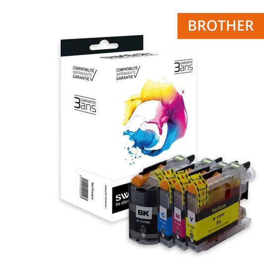 Cartouche compatible Brother LC125/LC127 Pack 4 Couleurs - Jet d’encre Switch