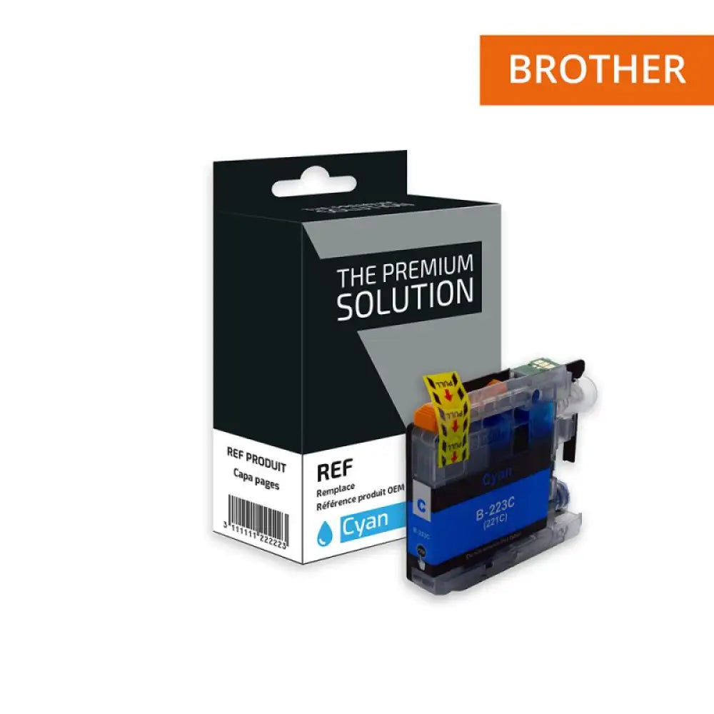 Cartouche compatible Brother LC223 Cyan - Jet d’encre The Premium Solution