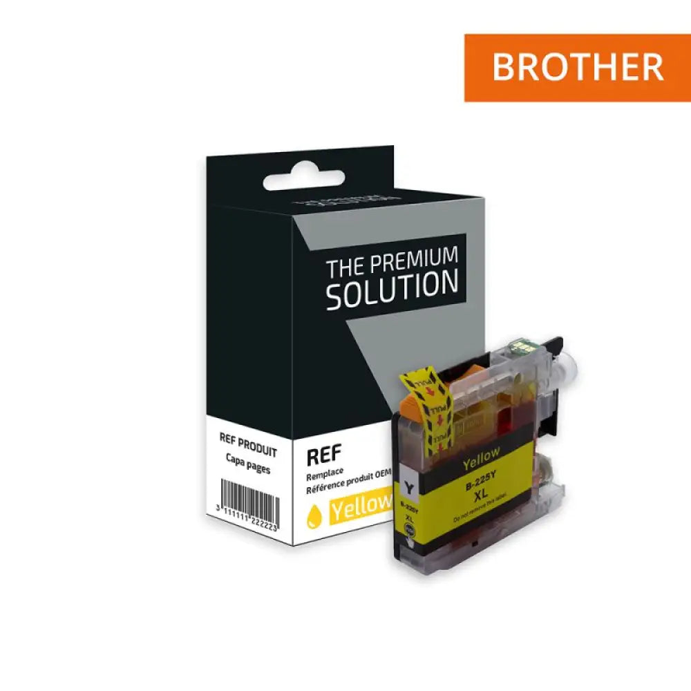Cartouche compatible Brother LC225XLJaune - Jet d’encre The Premium Solution