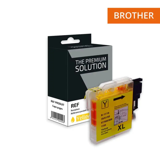 Cartouche compatible Brother LC980/LC1100 Jaune - Jet d’encre The Premium Solution