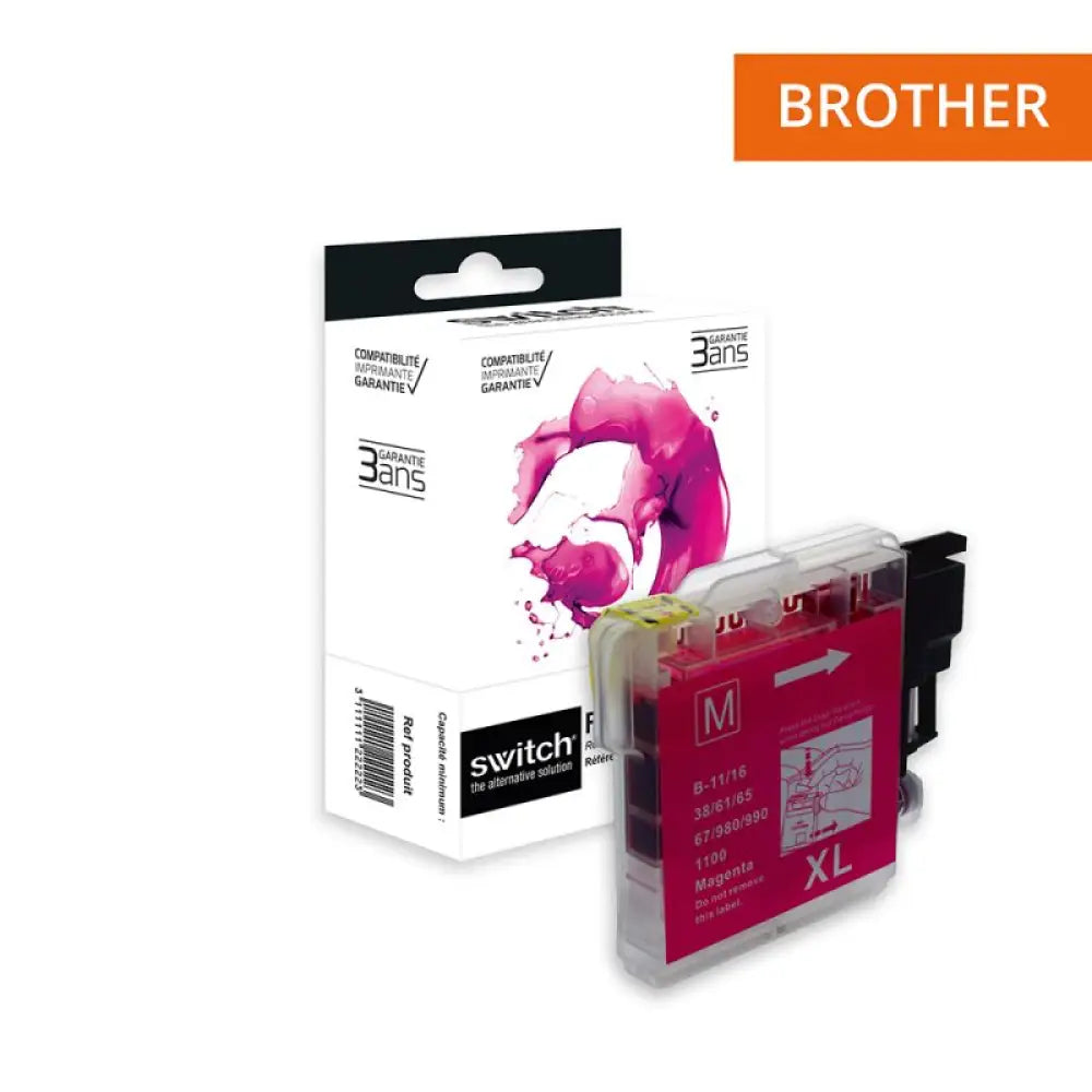 Cartouche compatible Brother LC980/LC1100 M Magenta - Jet d’encre Switch