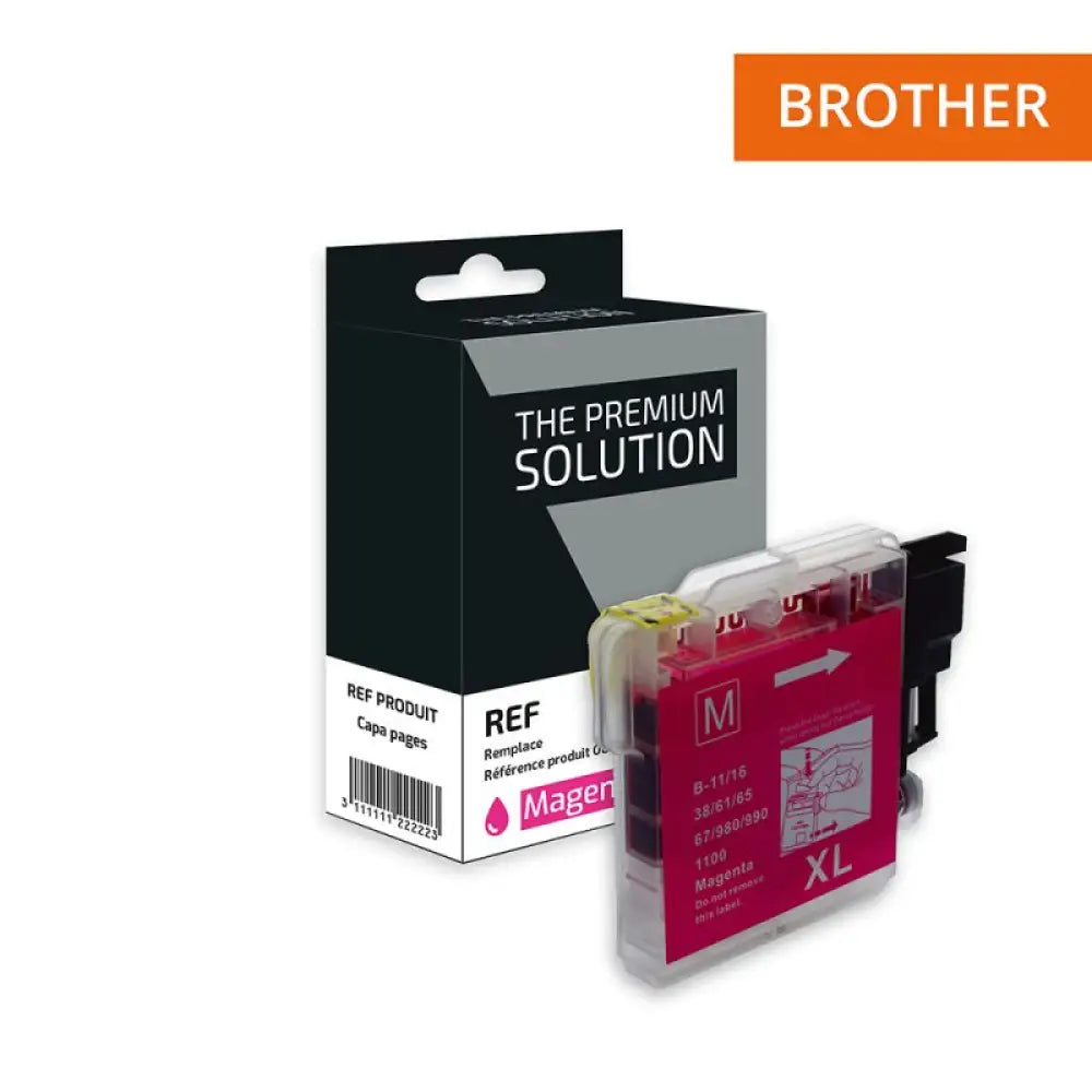 Cartouche compatible Brother LC980/LC1100 Magenta - Jet d’encre The Premium Solution