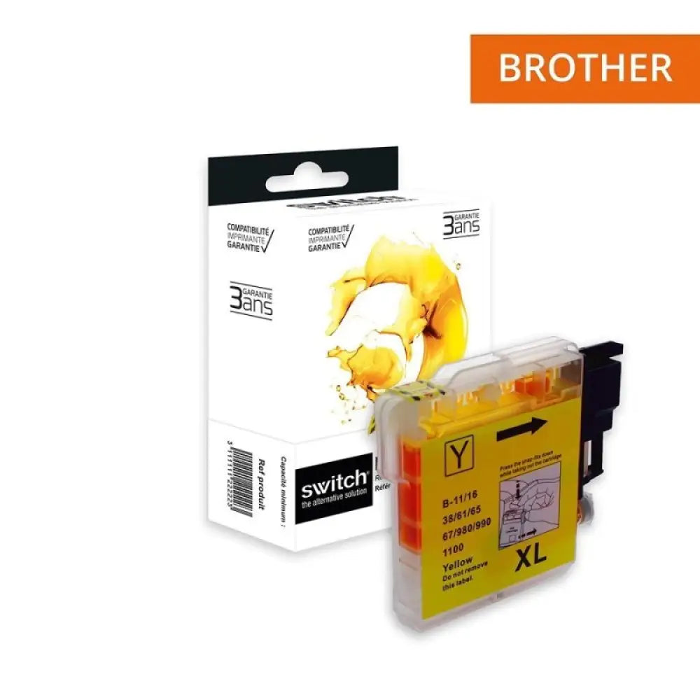 Cartouche compatible Brother LC980/LC1100 Y Jaune - Jet d’encre Switch