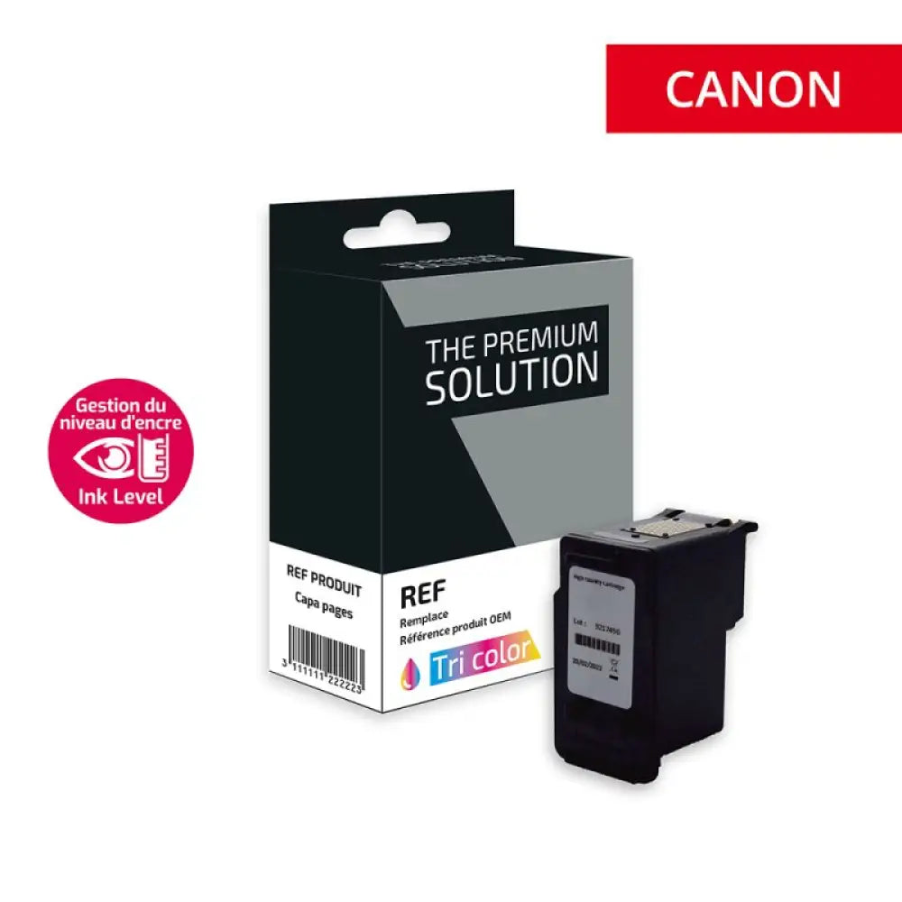 Cartouche compatible Canon CL 546XL - 3 Couleurs avec niveaux d’encre - Jet remanufacturé The Premium Solution