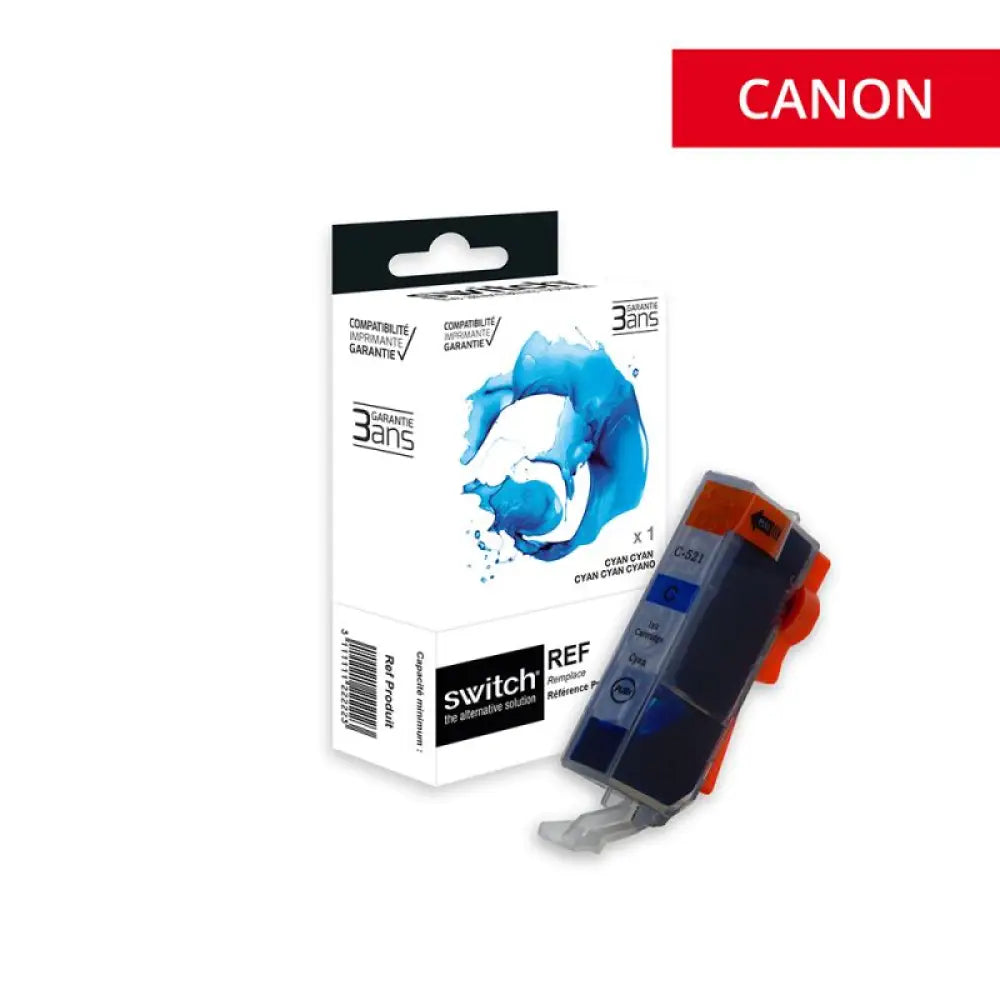 Cartouche compatible Canon CLI-521 2934B001 Cyan - Jet d’encre Switch