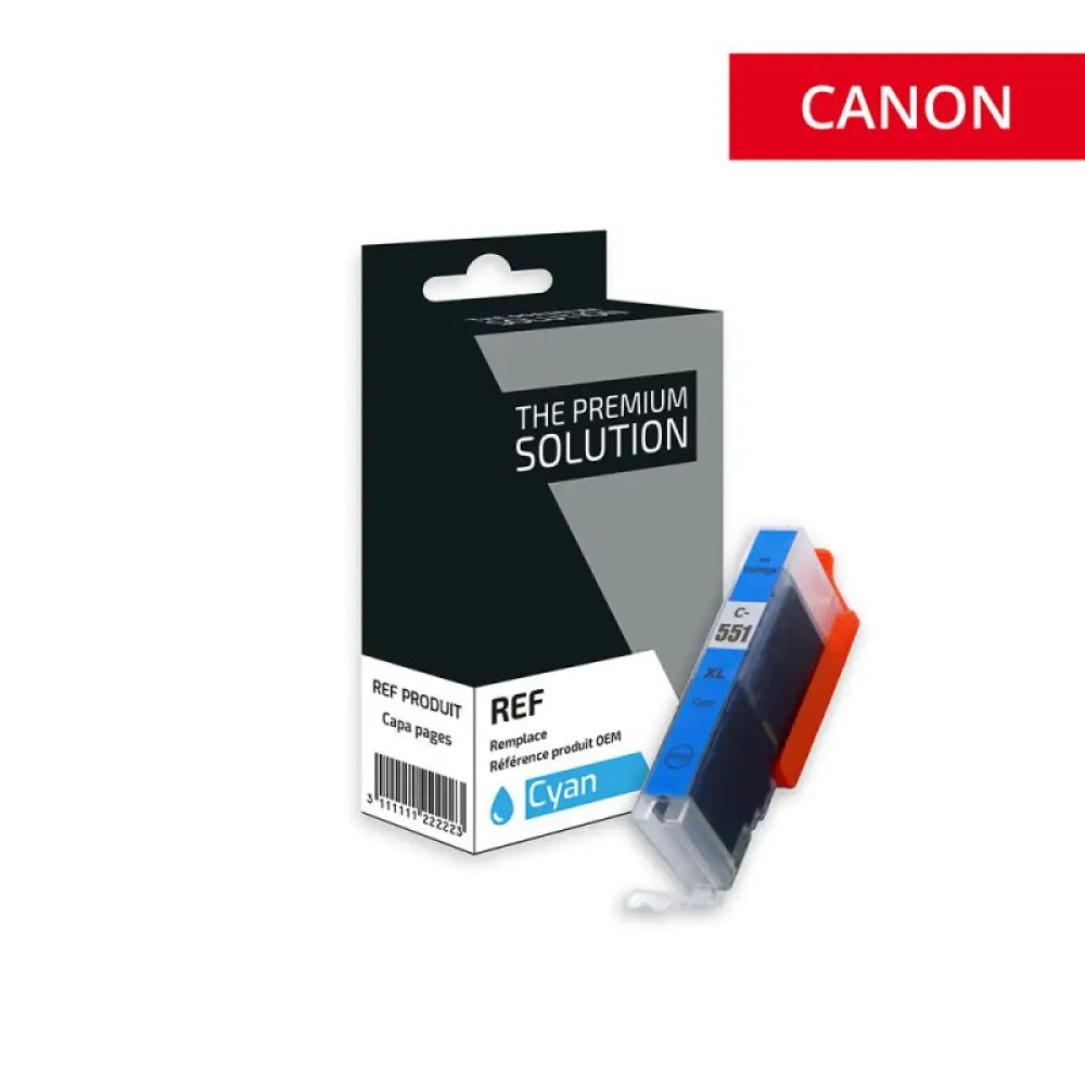 Cartouche compatible Canon CLI 551XL 6444B001 Cyan - Jet d’encre The Premium Solution