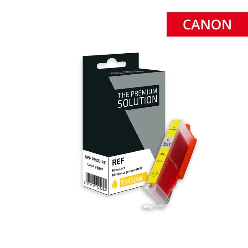 Cartouche Canon CLI 551XL 6446B001 Jaune compatible - Jet d’encre The Premium Solution