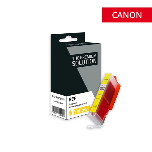 Cartouche compatible Canon CLI 551XL 6446B001 Jaune - Jet d’encre The Premium Solution