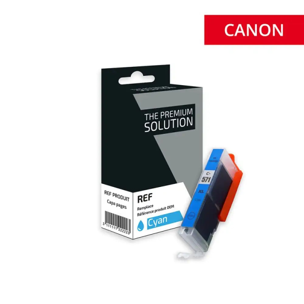 Cartouche compatible Canon CLI-571XL 0332C001 Cyan - Jet d’encre The Premium Solution