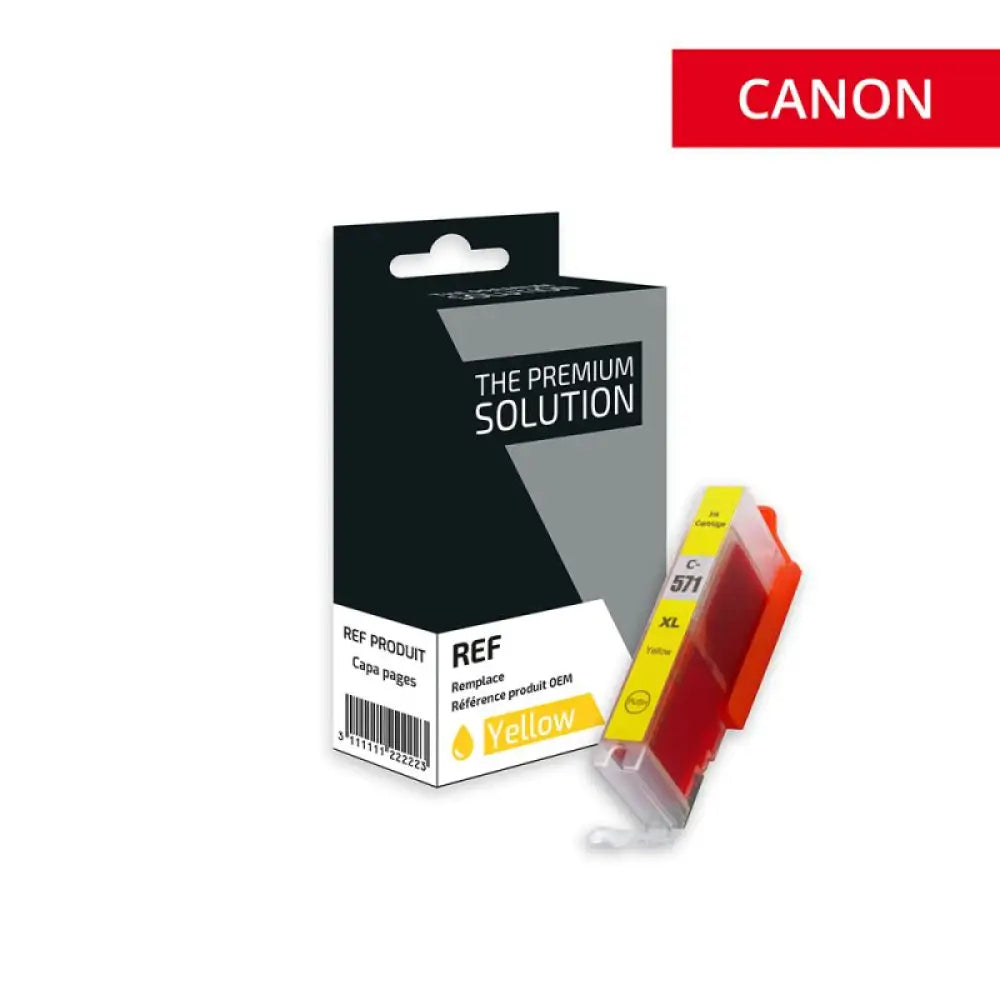 Cartouche compatible Canon CLI-571XL 0334C001 Jaune - Jet d’encre The Premium Solution