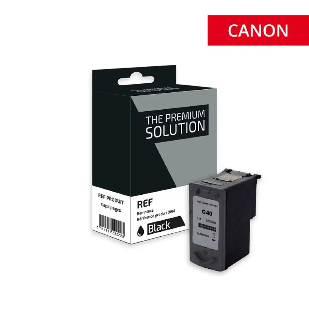 Cartouche compatible Canon PG 40 Noir - Jet d’encre remanufacturé The Premium Solution