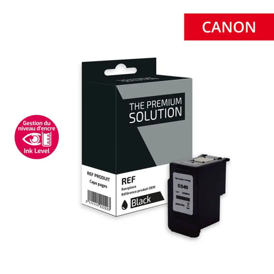 Cartouche compatible Canon PG 540XL Noir avec niveaux d’encre - Jet remanufacturé The Premium Solution