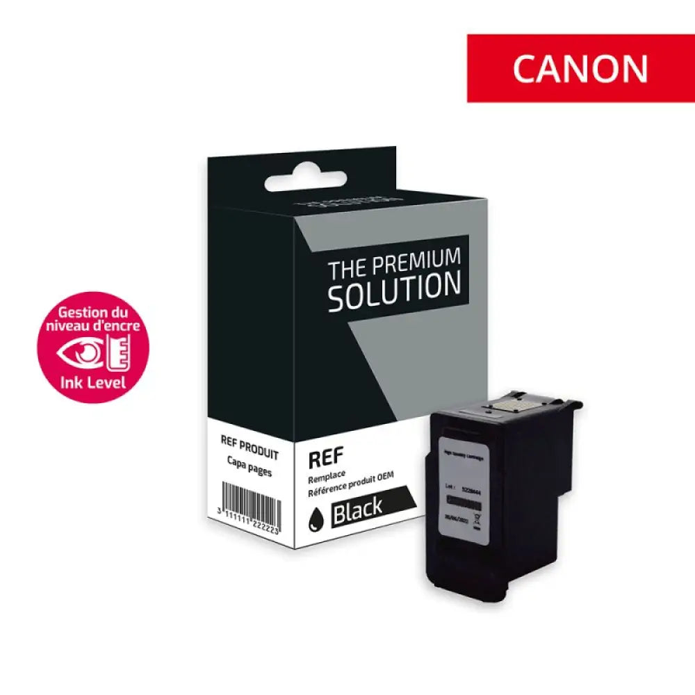 Cartouche compatible Canon PG 560XL Noir avec niveaux d’encre - Jet remanufacturé The Premium Solution