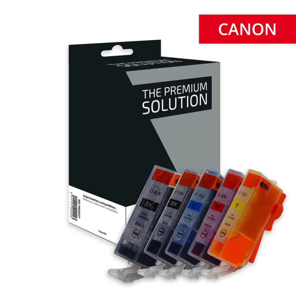 Cartouche compatible Canon PGI-525 CLI-526 Pack 5 Couleurs - Jet d’encre The Premium Solution