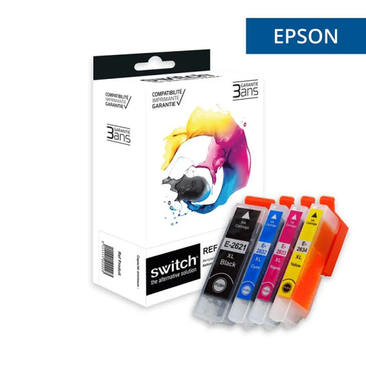 Cartouche compatible EPSON 26XL - OURS POLAIRE Pack 4 Couleurs - Jet d’encre Switch
