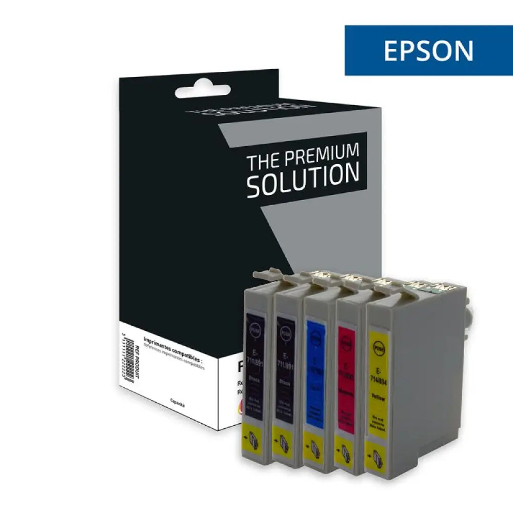 Cartouche compatible Epson T0715 - GUEPARD Pack 4 +1 Offerte - Jet d’encre The Premium Solution