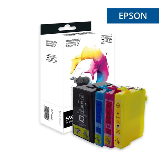 Cartouche compatible EPSON T2715 - HORLOGE 27XL Pack 4 Couleurs - Jet d’encre Switch