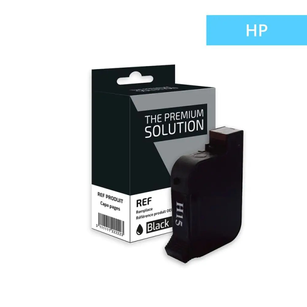 Cartouche HP 15 Noir compatible - Jet d’encre remanufacturé The Premium Solution