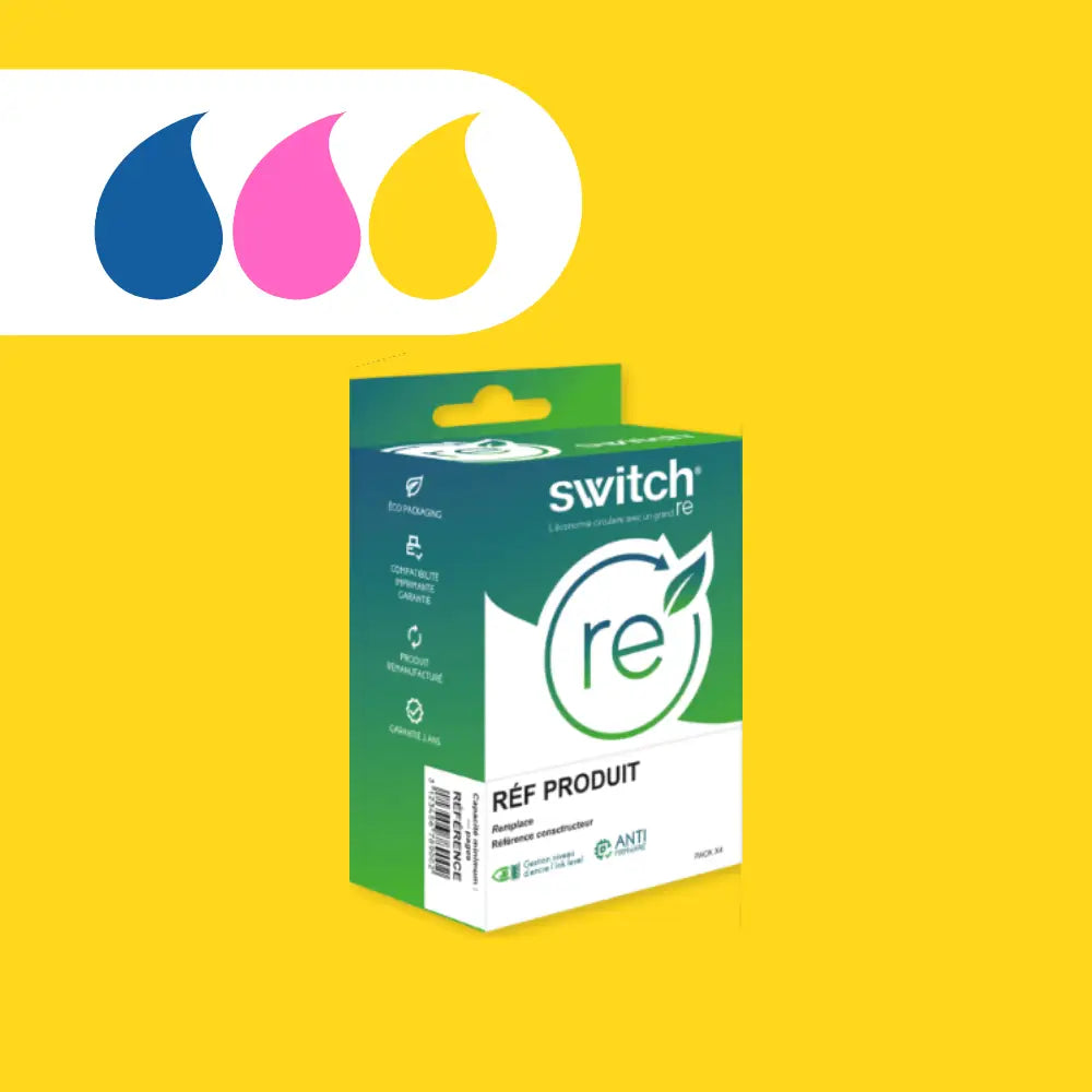 Cartouche HP 305XXL 3YM63AE - 3 couleurs compatible avec niveaux d’encre - Jet remanufacturé Switch RE