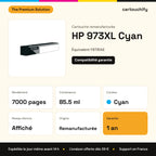 HP 973XL Cartouche Cyan compatible équivalent à F6T81AE remanufacturé AF : caractéristiques