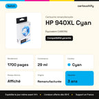 HP 940XL Cartouche Cyan compatible équivalent à C4907AE · Switch : caractéristiques