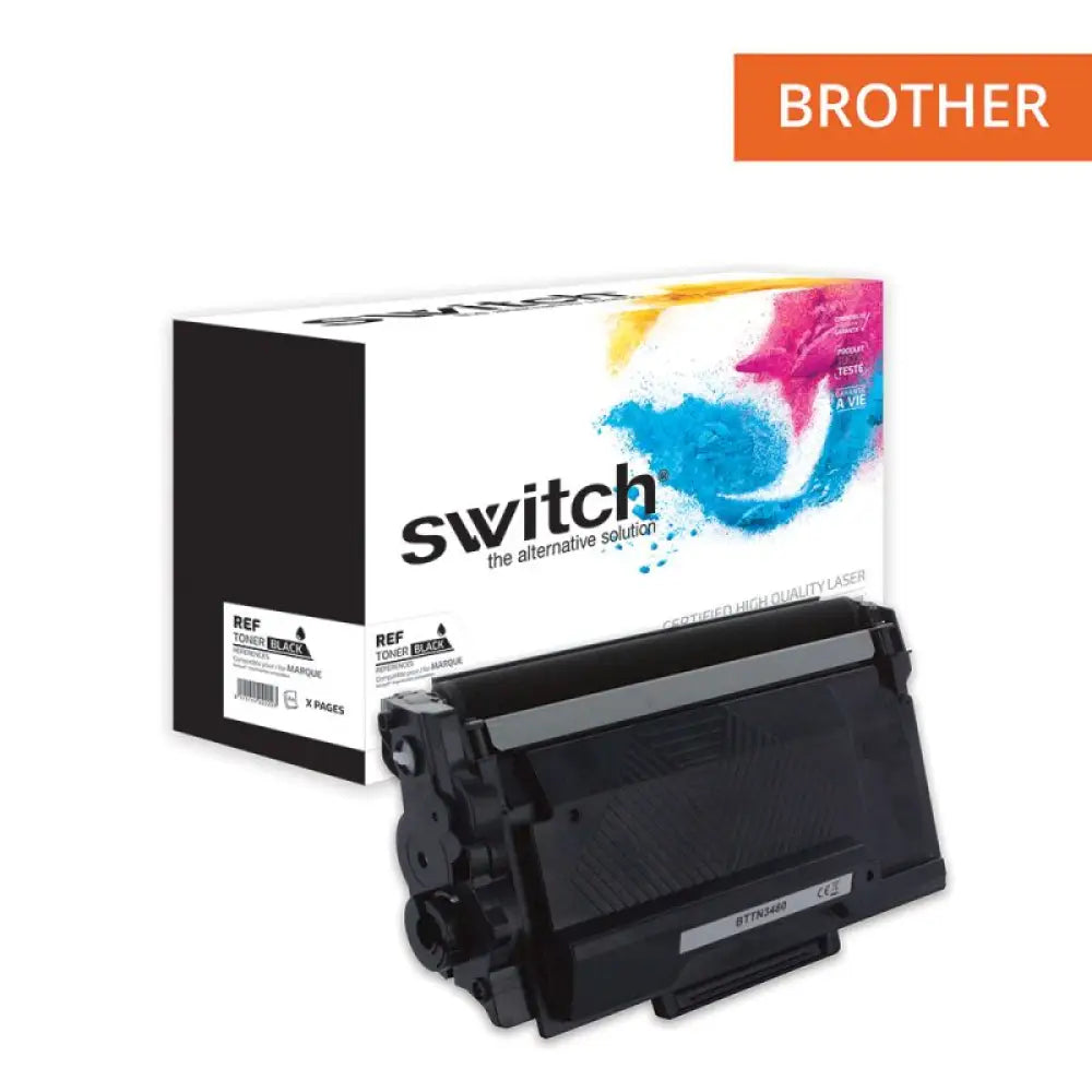 Cartouche laser compatible Brother TN-3480 Noir - Toner Switch
