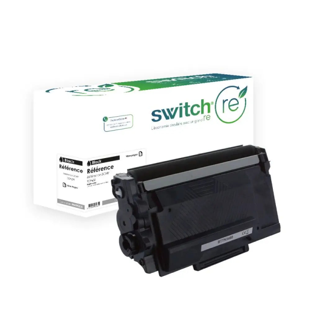 Cartouche laser compatible BROTHER TN-3480 Noir - Toner remanufacturé Switch RE