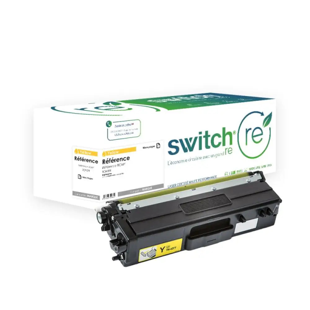 Cartouche laser compatible BROTHER TN-421 Jaune - Toner remanufacturé Switch RE