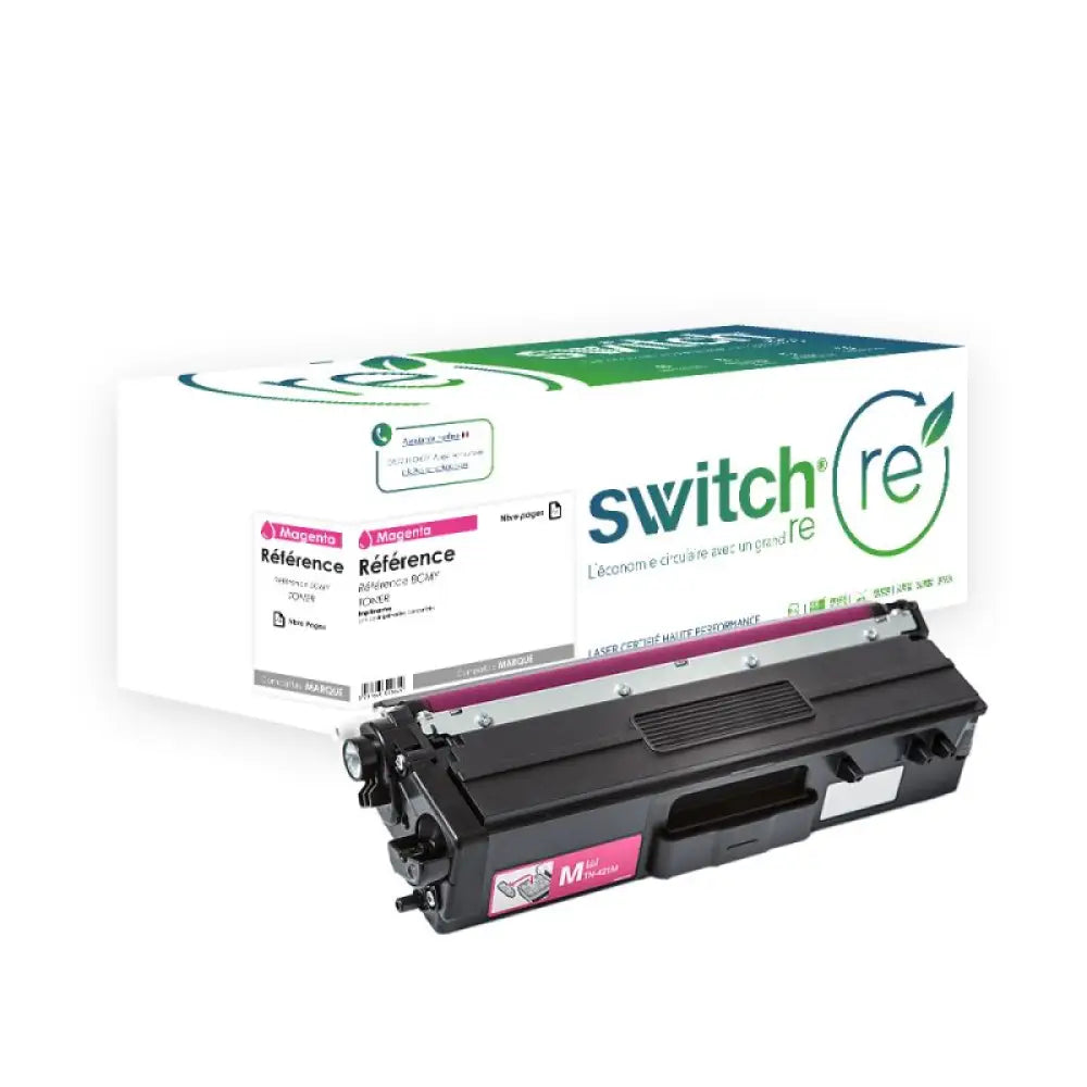 Cartouche laser compatible BROTHER TN-421 Magenta - Toner remanufacturé Switch RE