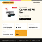 Canon 067H Noir The Premium Solution : rendement 3130 pages, garantie 1 an