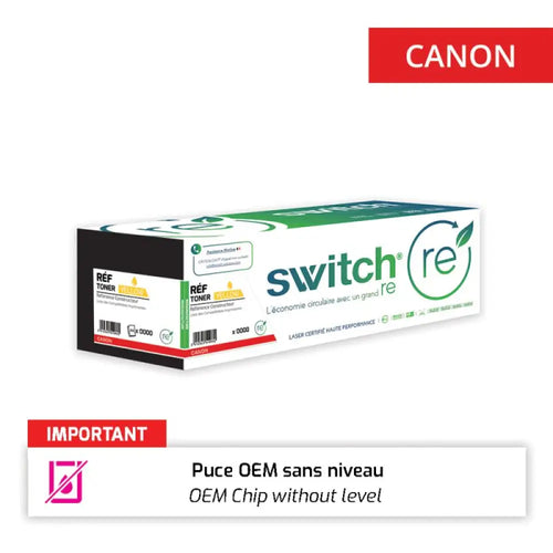 Cartouche laser compatible CANON 069H 5095C002 Jaune - Toner remanufacturé Switch RE