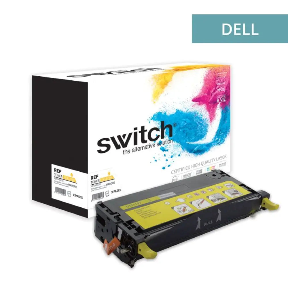 Cartouche laser compatible Dell 3110 - 59310173 NF556 Jaune - Toner Switch