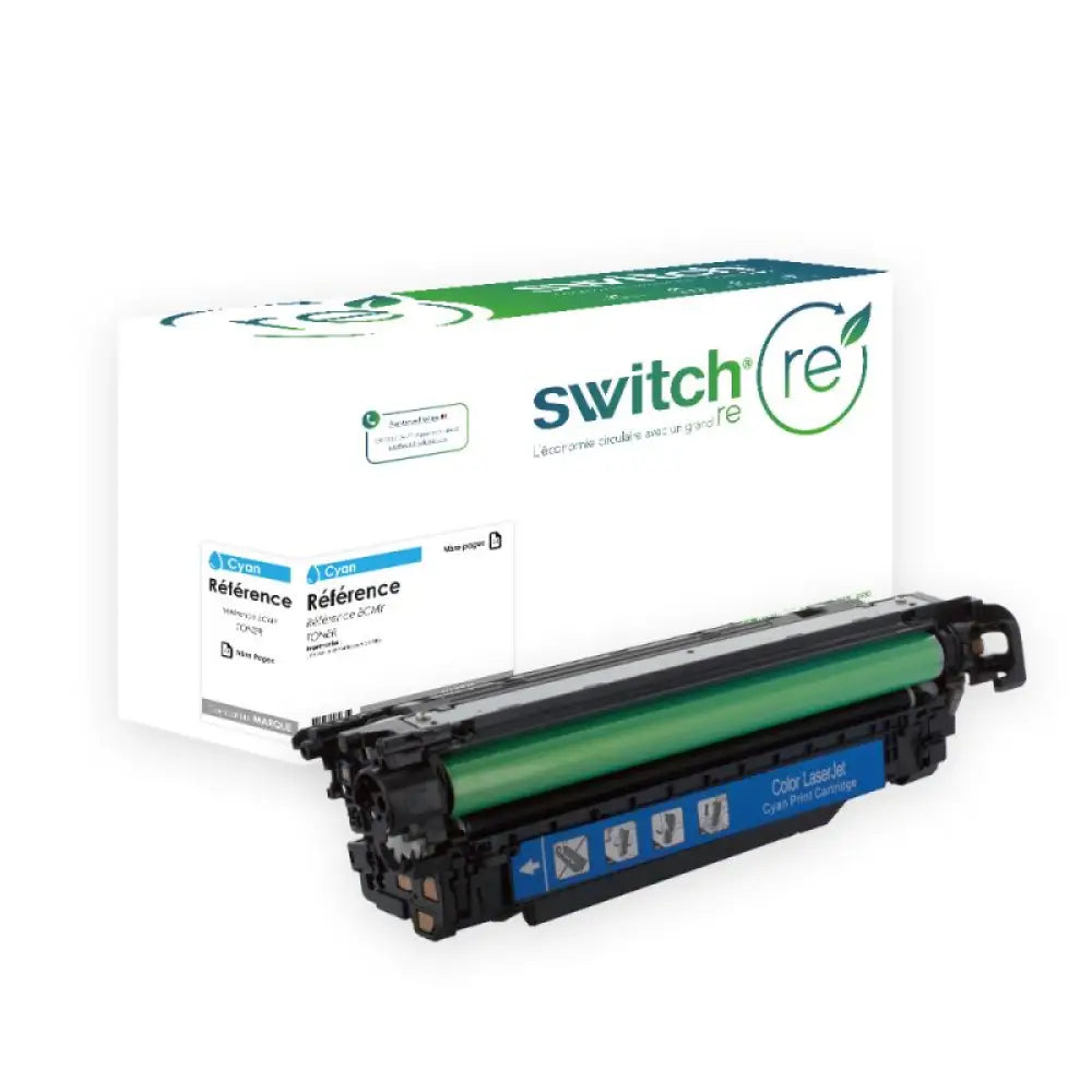 Cartouche laser compatible HP CE401A 507A Cyan - Toner remanufacturé Switch RE