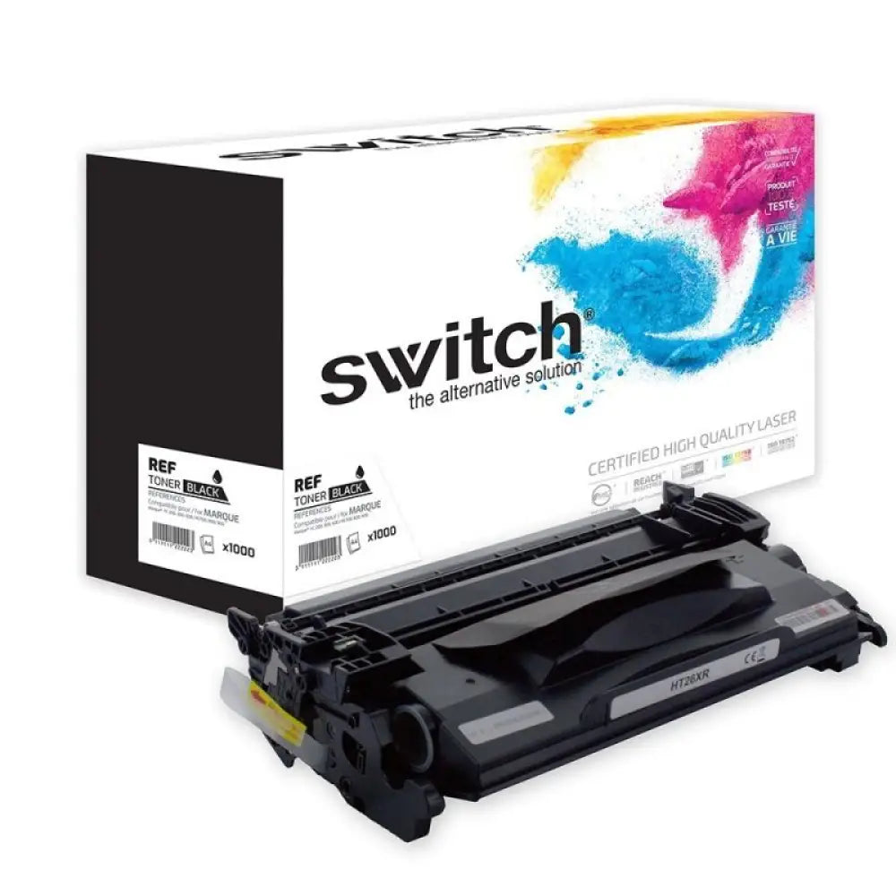 Cartouche laser compatible HP CF226X 26X Noir - Toner Switch
