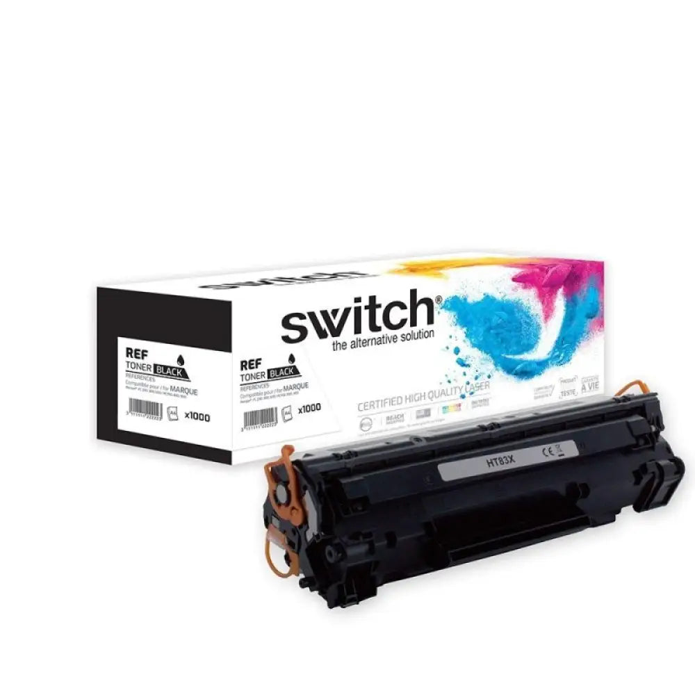 Cartouche laser compatible HP CF283X 83X CRG737 Noir - Toner Switch