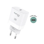 Chargeur Secteur eKOgreen recyclé 1 port USB-C 20W - Blanc
