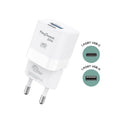 Chargeur Secteur eKOgreen recyclé 2 ports USB 18W / USB-C20W - Blanc