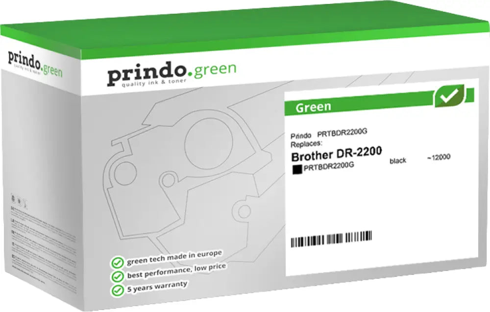 Compatible avec Brother DR-2200 Prindo Green Tambour d’image Noir(e)