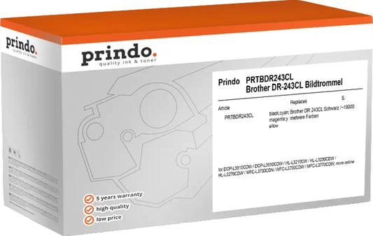 Compatible avec Brother DR-243CL Prindo Classic Tambour d’image Noir(e) / Cyan / Magenta / Jaune