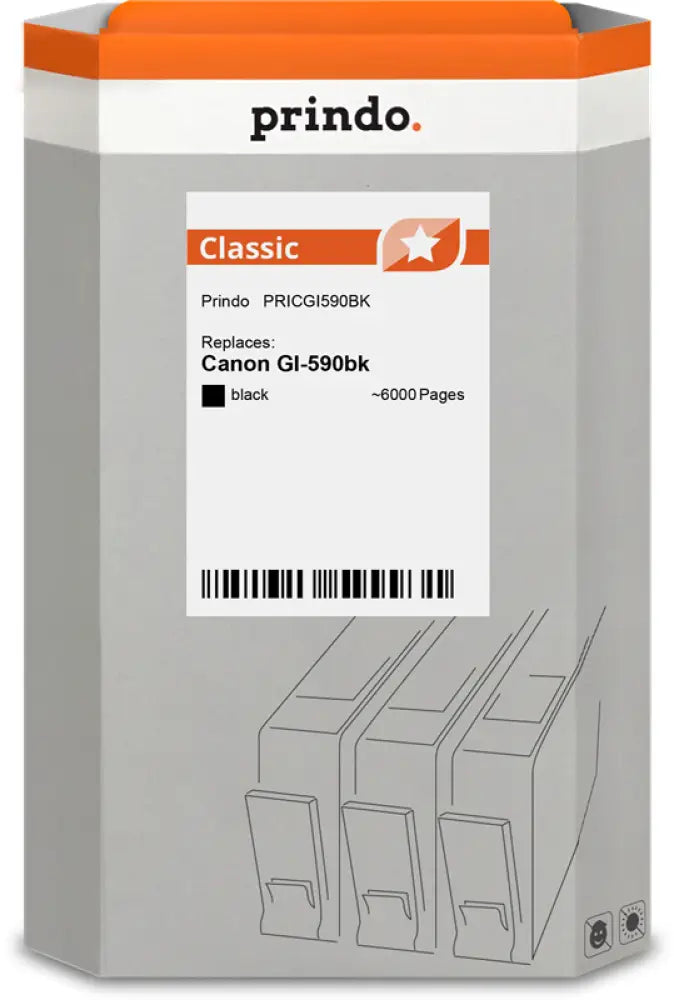 Compatible avec Canon GI-590bk Noir(e) (1603C001) Prindo Classic Cartouche d’encre - Jet compatible