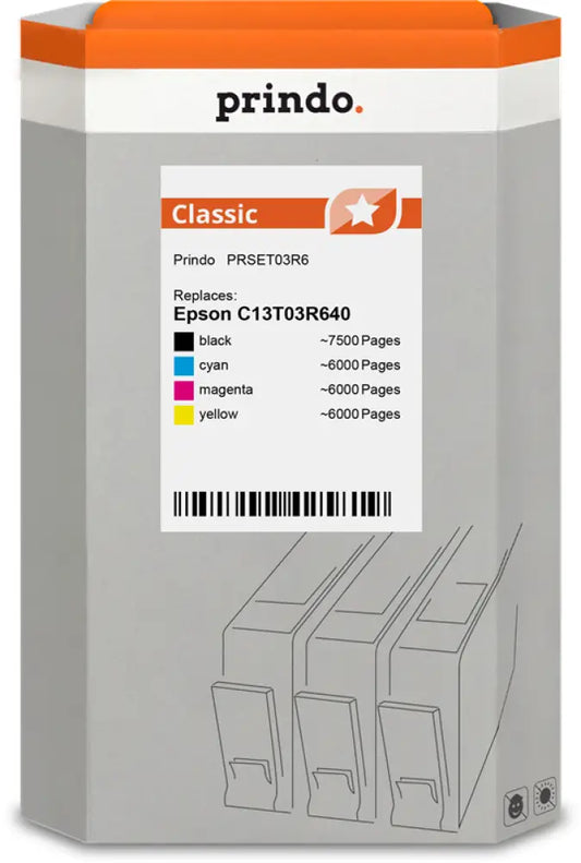 Compatible avec Epson 102 Prindo Classic Multipack Noir(e) / Cyan / Magenta / Jaune - Consommable imprimante