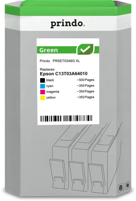 Compatible avec Epson 603XL Prindo Green XL Multipack Noir(e) / Cyan / Magenta / Jaune - Consommable imprimante