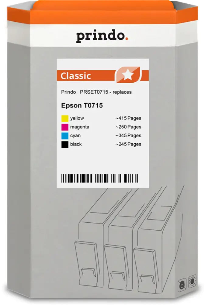Compatible avec Epson T0715 Prindo Classic Multipack Noir(e) / Cyan / Magenta / Jaune - Consommable imprimante